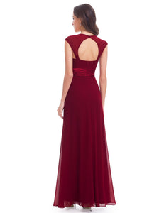 Square Neck Long Evening Party Dress