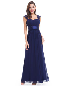 Square Neck Long Evening Party Dress