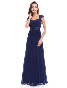 Square Neck Long Evening Party Dress