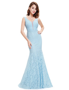 Sexy V-neck Long Fishtail Evening Dress