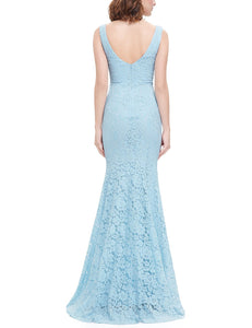 Sexy V-neck Long Fishtail Evening Dress