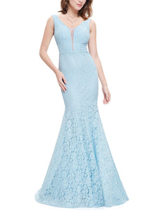 Sexy V-neck Long Fishtail Evening Dress