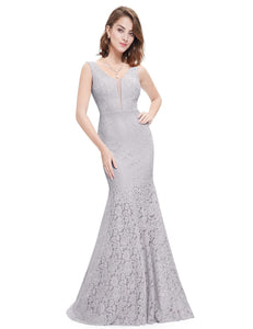 Sexy V-neck Long Fishtail Evening Dress