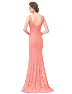 Sexy V-neck Long Fishtail Evening Dress