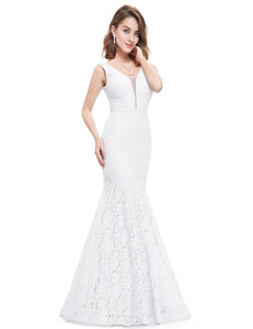 Sexy V-neck Long Fishtail Evening Dress