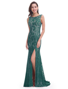 Sleeveless Long Evening Dress