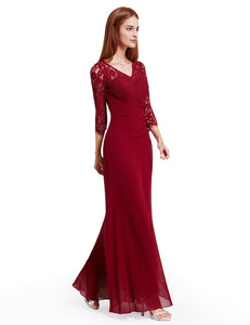 Half Sleeve Long Evening Party Dress