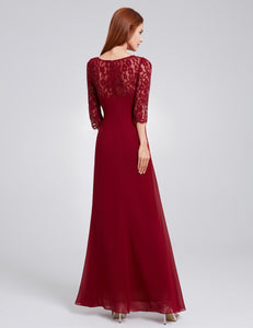 Half Sleeve Long Evening Party Dress