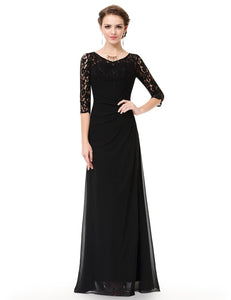 Half Sleeve Long Evening Party Dress