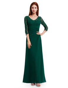 Half Sleeve Long Evening Party Dress