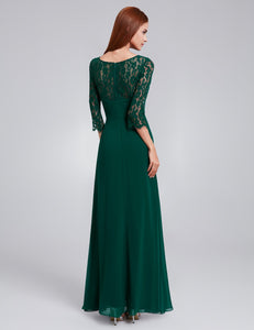 Half Sleeve Long Evening Party Dress