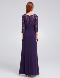 Half Sleeve Long Evening Party Dress