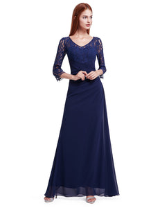 Half Sleeve Long Evening Party Dress