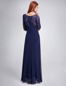 Half Sleeve Long Evening Party Dress