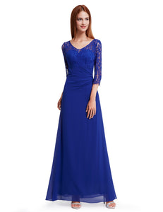 Half Sleeve Long Evening Party Dress