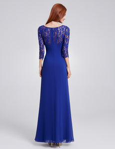 Half Sleeve Long Evening Party Dress