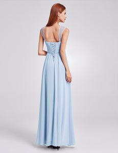 Sleeveless Long Evening Party Dress