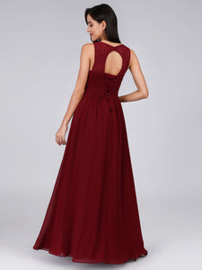 V-Neck Long Evening Party Dress