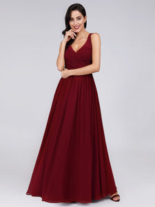 V-Neck Long Evening Party Dress