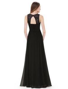 V-Neck Long Evening Party Dress