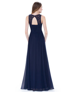 V-Neck Long Evening Party Dress