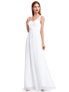 V-Neck Long Evening Party Dress