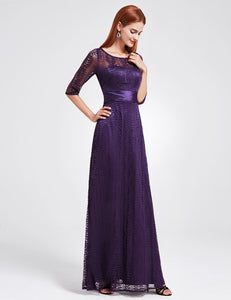 Half Sleeve Long Evening Party Dress