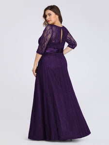 Half Sleeve Long Evening Party Dress