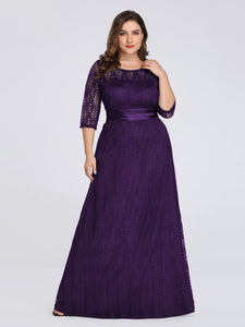 Half Sleeve Long Evening Party Dress