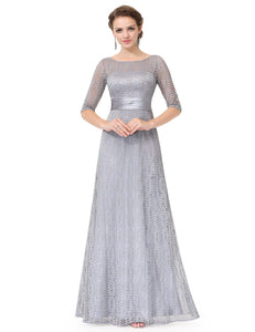 Half Sleeve Long Evening Party Dress