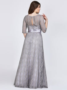 Half Sleeve Long Evening Party Dress