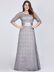 Half Sleeve Long Evening Party Dress