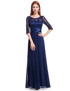 Half Sleeve Long Evening Party Dress