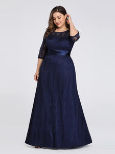 Half Sleeve Long Evening Party Dress