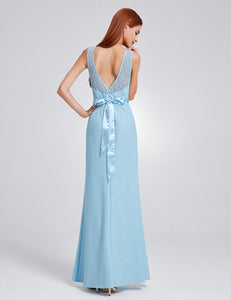 Sleeveless Long Evening Party Dress