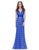 V-neck Long Evening Party Dress