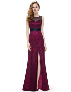 Round Neck Long Evening Party Dress