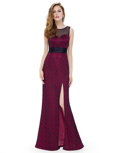 Round Neck Long Evening Party Dress