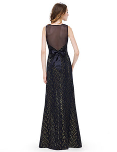 Round Neck Long Evening Party Dress