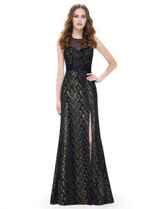 Round Neck Long Evening Party Dress