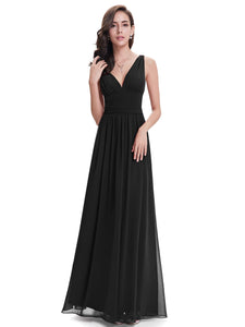 Ever Pretty Sexy Double V-Neck Chiffon  Evening Dress