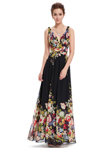 Ever Pretty Sexy Double V-Neck Chiffon  Evening Dress