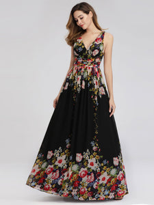 Ever Pretty Sexy Double V-Neck Chiffon  Evening Dress