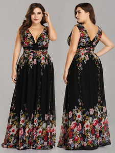 Ever Pretty Sexy Double V-Neck Chiffon  Evening Dress