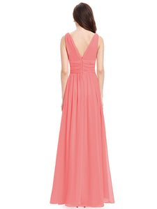 Ever Pretty Sexy Double V-Neck Chiffon  Evening Dress