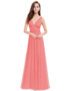 Ever Pretty Sexy Double V-Neck Chiffon  Evening Dress