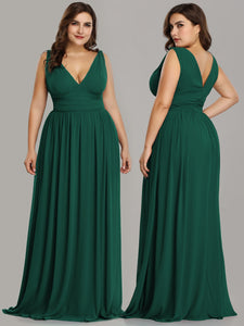 Ever Pretty Sexy Double V-Neck Chiffon  Evening Dress