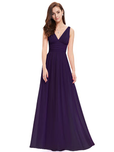 Ever Pretty Sexy Double V-Neck Chiffon  Evening Dress