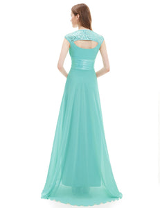 V-neck Chiffon Ruffles Empire Evening Dress  （ Warehoe）