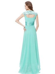 FINAL SALE V-neck Sequins Chiffon Ruffles Empire Line Evening Dress